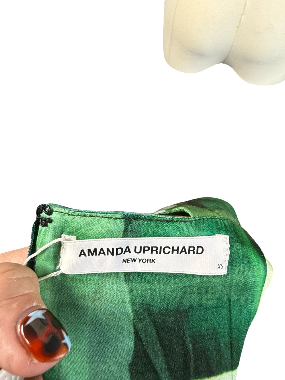 Amanda Uprichard Green Leafy Print Square Neck Maxi Dress - Picture 7 of 10
